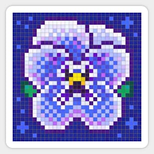 Celestial Pansy Pixel Painting Sticker